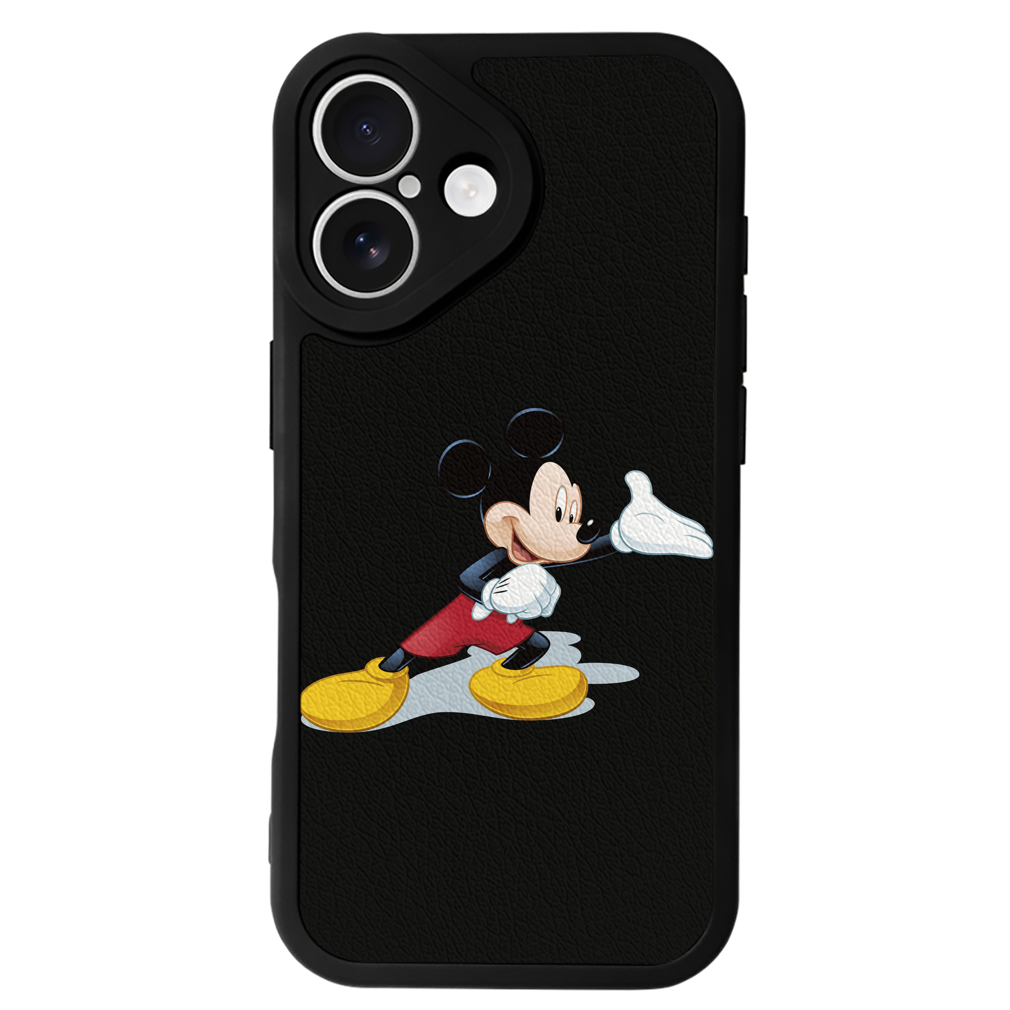 （画像用） ミッキーマウス Mickey Mouse 【iPhone 16シリーズ対応】シリコンスマホケース（レザー調） 材質：シリコン